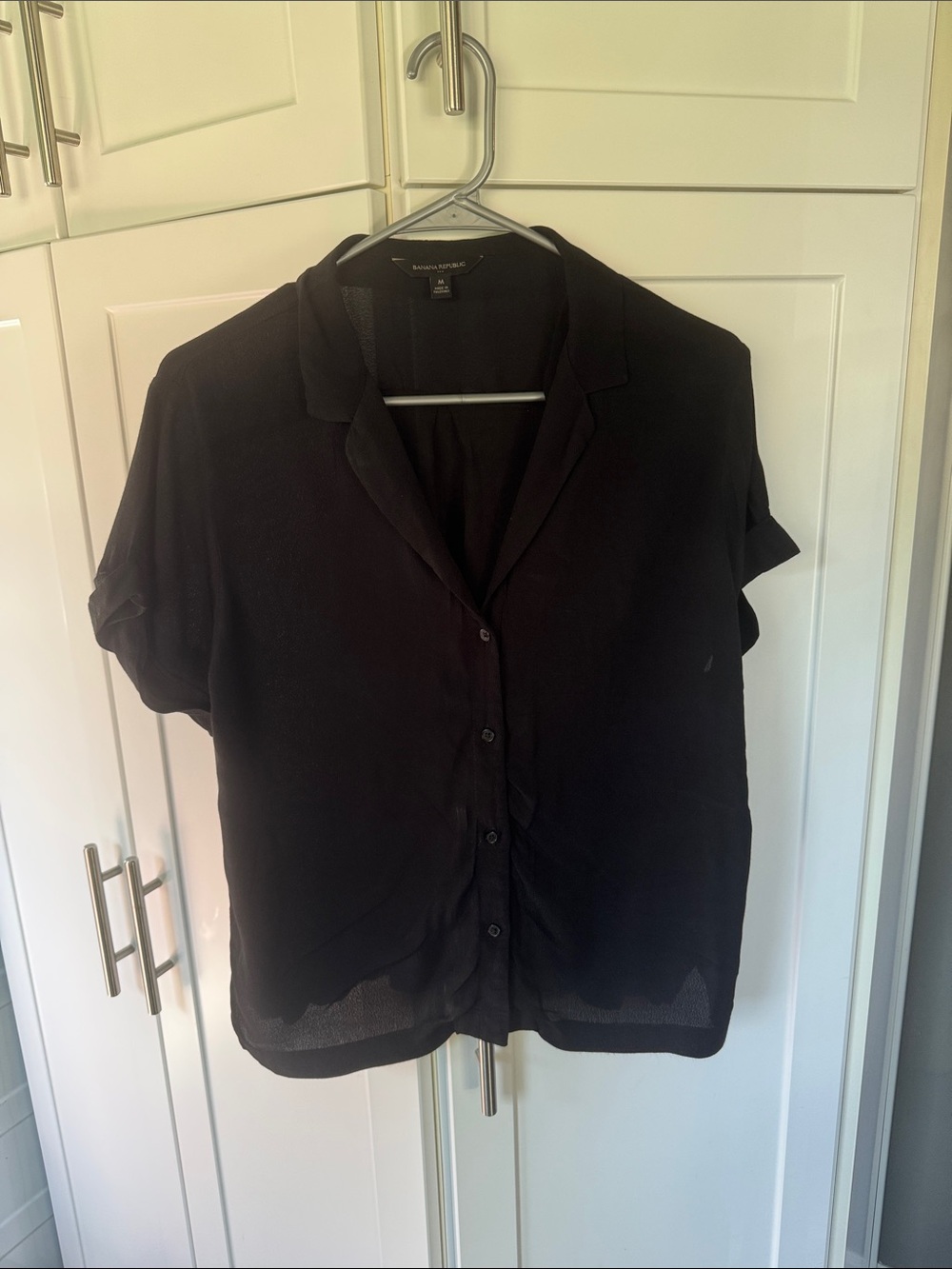 Banana Republic Black Short Sleeve Button uo Shirt